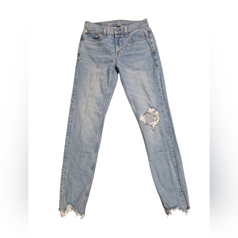 American Eagle Jeans Womens Short 90s Skinny Distressed Raw Hem